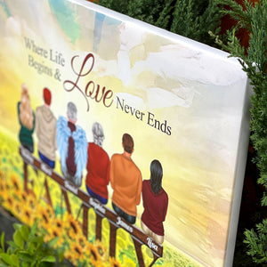Where Life Begins And Love Never Ends Personalized Family Canvas Print, Gift For Family - Poster & Canvas - GoDuckee