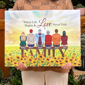 Where Life Begins And Love Never Ends Personalized Family Canvas Print, Gift For Family - Poster & Canvas - GoDuckee