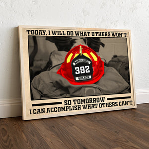 Personalized Firefighter Helmet Badge Poster - Today I Will Do What Other Won't - Poster & Canvas - GoDuckee