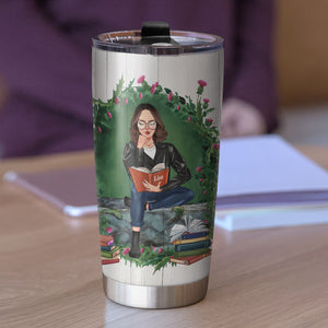 Personalized Reading Girl Tumbler Cup - All I Need Is Books - Tumbler Cup - GoDuckee