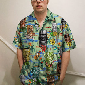 Shirt and Shorts - Aloha You Must - Tiki Pattern - Hawaiian Shirts - GoDuckee