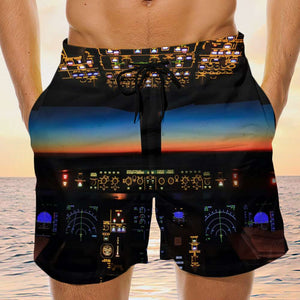 Personalized Pilot Hawaiian Shirt and Men Beach Shorts Pilot Control Panel - Hawaiian Shirts - GoDuckee