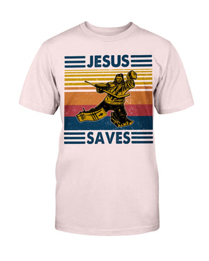 Retro Jesus Saves Hockey Shirts - Shirts - GoDuckee