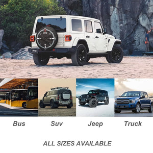 Hand Hold Flag Personalized Off- Road Car Tire Cover, Gift For Car Lovers - Tire Cover - GoDuckee