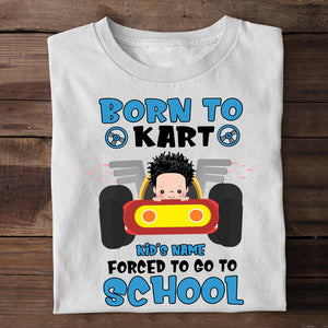 Personalized Racing Kids Youth Shirt, Born To Kark, Forced Back To School - Shirts - GoDuckee