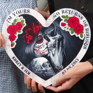 I'm Yours, No Returns or Refunds - Couple Wood Sign, Personalized Wood Sign, Gift for Him/Her - Wood Sign - GoDuckee