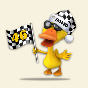 Funny Car Racing Duck - Personalized Christmas Ornament - Christmas Gift For Car Racer - Ornament - GoDuckee