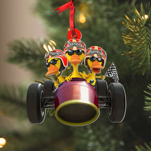 Racing Vintage Race Car Personalized Christmas Ornament - Ornament - GoDuckee