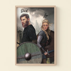 Custom Viking Show Canvas Poster Fighting Couple - Poster & Canvas - GoDuckee