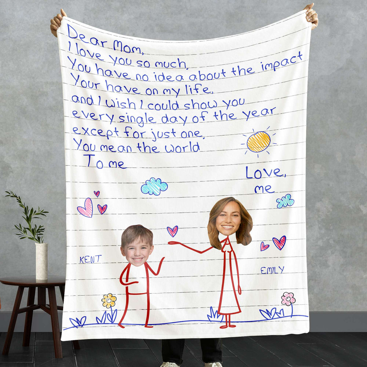 I Love You Mom, Personalized Blanket, Love Mom, Gift For Mom - GoDuckee