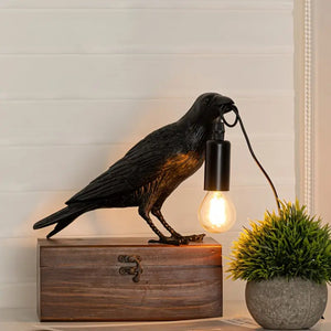 Halloween Party Crow Lamp, Cute Black Crow Table Lamp 03ACXX081024 - - GoDuckee