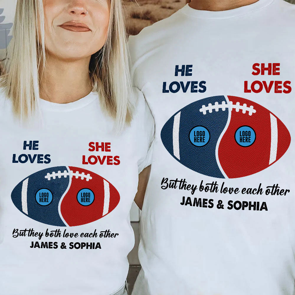 Custom Team Logo Gifts For Couple Shirt 05huti130123 American Football Fans - Shirts - GoDuckee
