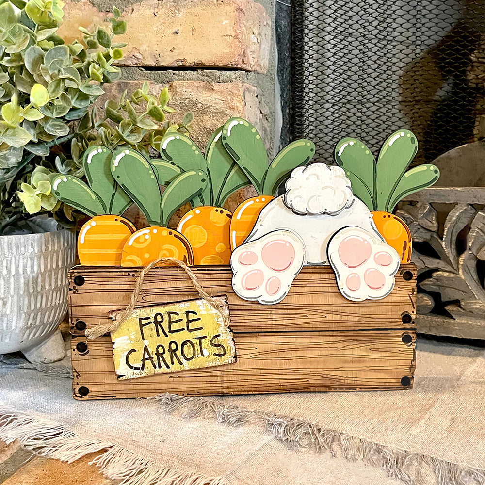 Personalized Gifts For Easter Wood Sign Funny Bunny Cheek In Free Carrots 05QHDT150224 - Wood Signs - GoDuckee