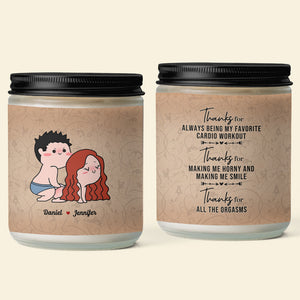 Personalized Gifts For Couple Scented Candle Thanks For Always Being My Favorite Workout - Scented Candle - GoDuckee