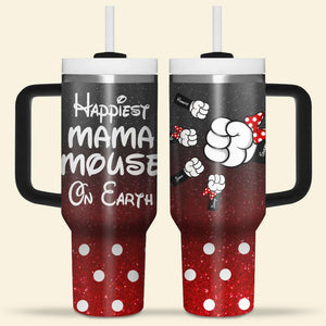 Personalized Gifts For Mom Tumbler Happiest Mama On Earth 02NAHN240124 - Tumbler Cups - GoDuckee