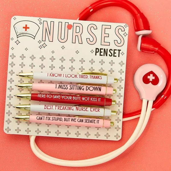 5Pcs Valentine's Day Fun Nurse Pen Set Fun Pens Black Ink