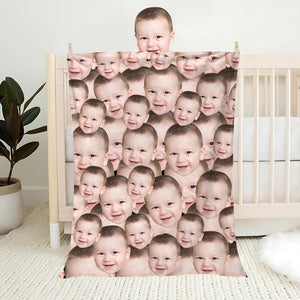 Custom Photo Face Blanket- Funny Face Gift- Funny Blankets for All Ages - Blanket - GoDuckee