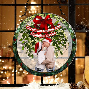 Custom Photo Christmas Gifts For Couple Suncatcher Ornament 03xqmh300824 - Ornament - GoDuckee