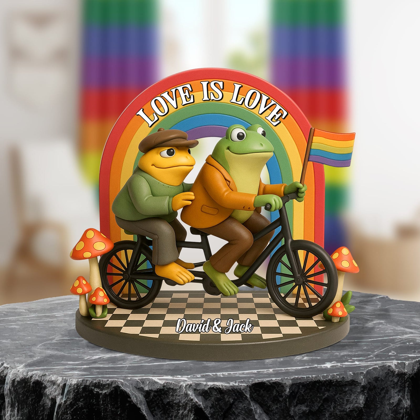 LGBT Frog Couple Plaque - Personalized Gifts For Couple 03natn280525 - Shaped Plaques - GoDuckee