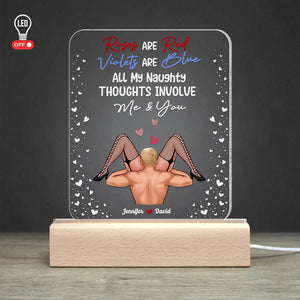 Couple, All My Naughty Thoughts Involve Me and You, Personalized Led Light, Couple Gifts - Led Night Light - GoDuckee