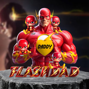 Red Hero Dad Plaque - Personalized Gifts For Dad 04ohtn170525 - Shaped Plaques - GoDuckee