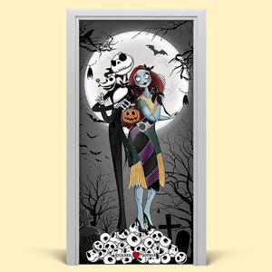 Personalized Halloween Gifts For Couple Door Cover 144acqn240824 - Door Covers - GoDuckee