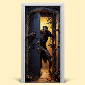 Gifts For Horror Fans Werewolf Door Cover 08kaqn060924 - Door Covers - GoDuckee