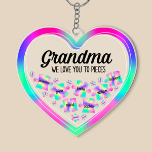 Grandma We Love You To Pieces- Personalized Keychain- Gift For Grandma/ Gift For Family- Grandma Keychain - Keychains - GoDuckee