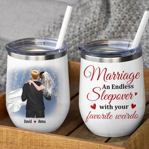 Marriage An Endless Sleepover With Your Favorite Weirdo - Personalized Mug - Gift For Couple - Coffee Mug - GoDuckee