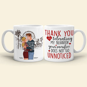 Thank You For Tolerating My Behavior-Personalized Coffee Mug- Couple Gift- Couple Coffee Mug - Coffee Mug - GoDuckee