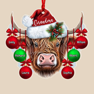 Grandma Cow-Personalized Acrylic Ornament-Gift For Family- Family Ornament - Ornament - GoDuckee