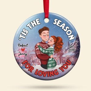 Couple, 'Tis The Season For Love, Personalized Ornament, Christmas Gifts For Couple - Ornament - GoDuckee
