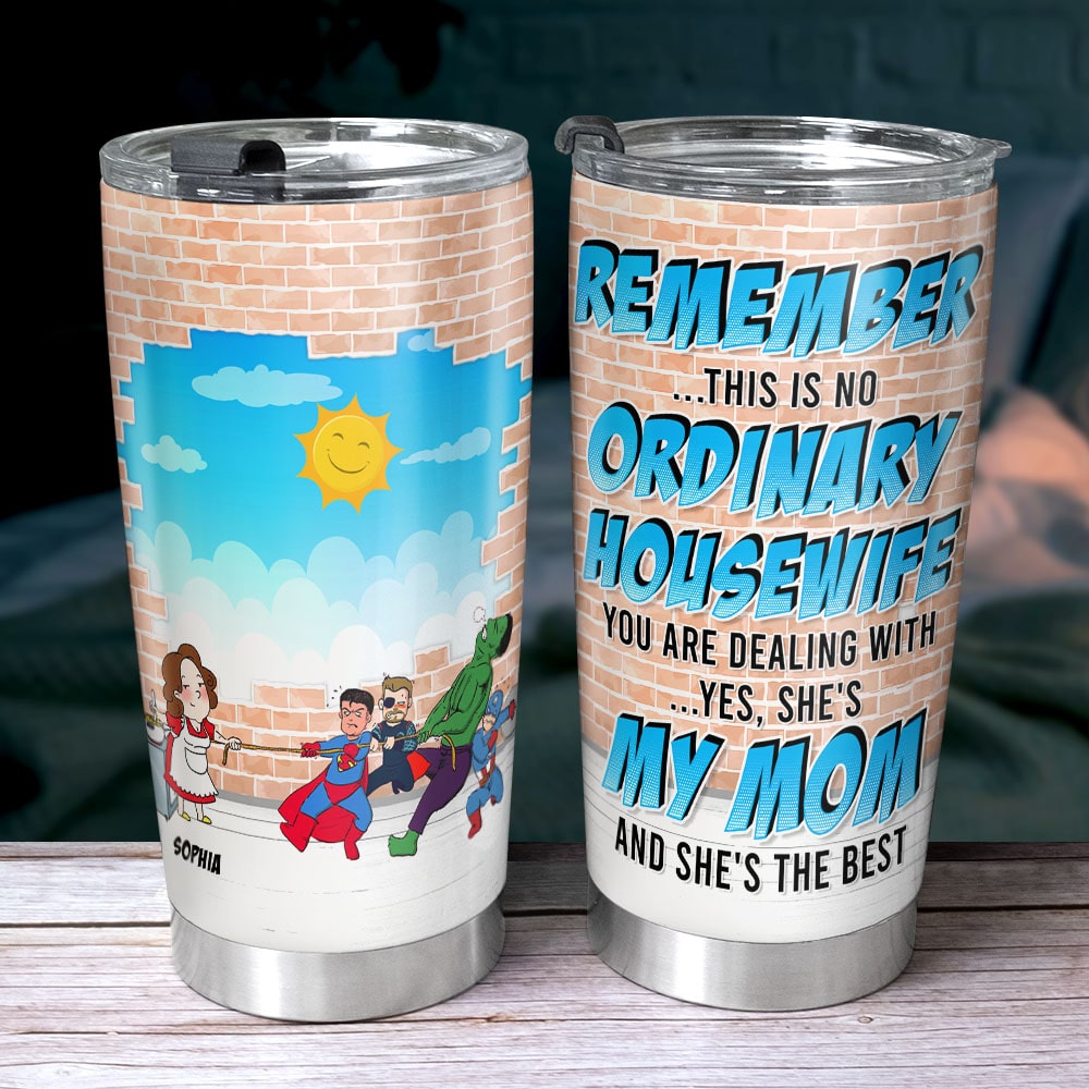 Super Mom Is Here - Personalized Tumbler - Mother's Day Gift - GoDuckee