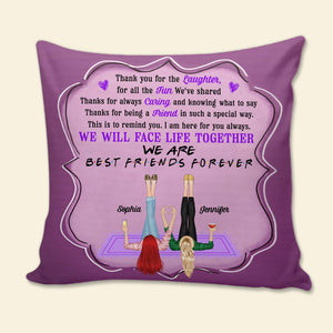 We Are Best Friends Forever-Personalized Square Pillow CC-Gift For Friends- Friends Pillow - Pillow - GoDuckee