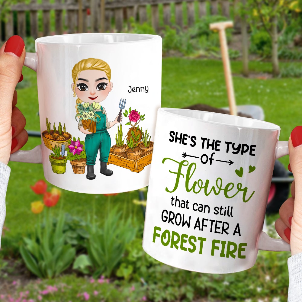 She's The Type Of Flower-Gift For Gardening Lovers-Personalized Coffee Mug-03hutn140323hh - Coffee Mug - GoDuckee