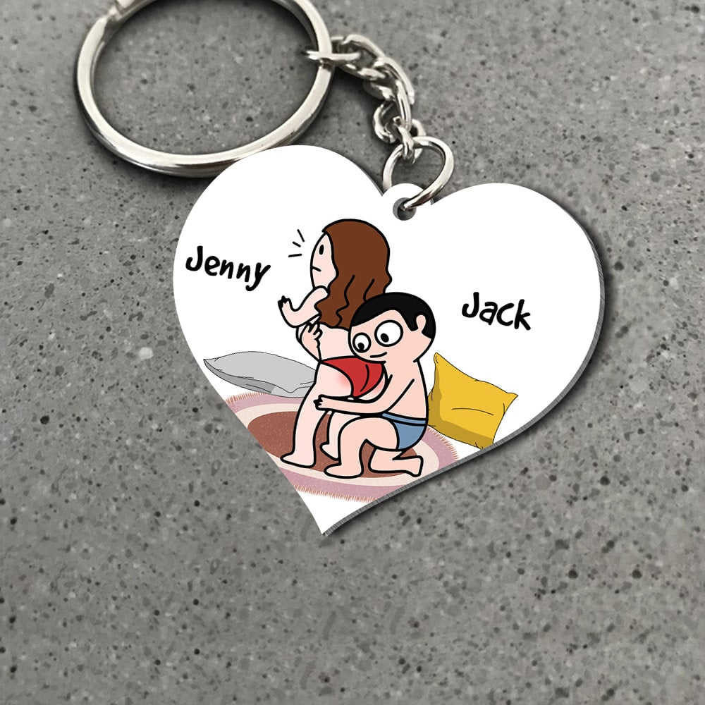 I Love Your Butt- Gift For Couple-Personalized Keychain-Funny Couple Keychain - Keychains - GoDuckee
