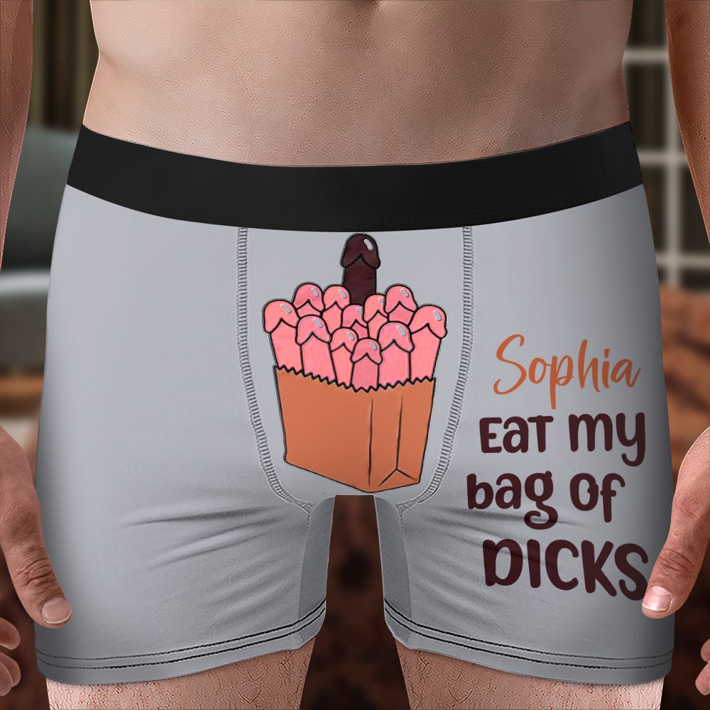 Personalized Gifts For Men Boxers Eat My Bag - Boxers & Briefs - GoDuckee