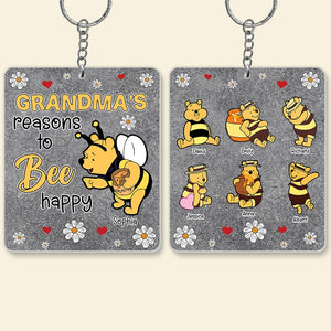 Personalized Gifts For Grandma Keychain Grandma's Reasons To Bee Happy 062htqn260224 - Keychains - GoDuckee