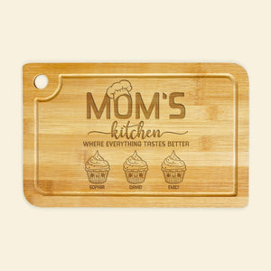 Personalized Gifts For Mom Engraved Cutting Board Everything Tastes Better - Home Decor - GoDuckee