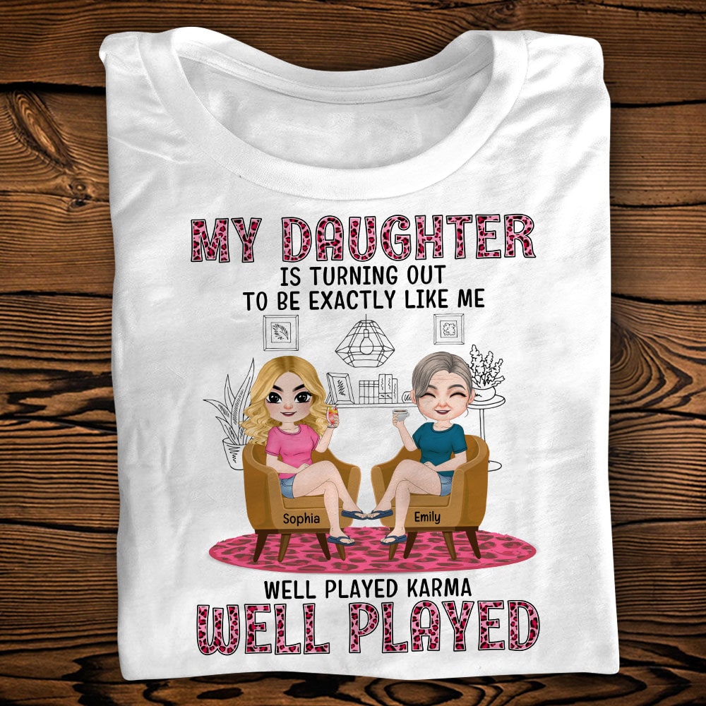 Funny mom and hot sale daughter shirts