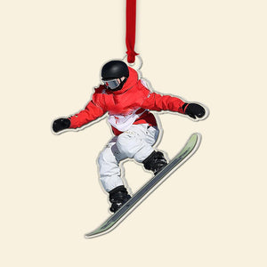 Personalized Custom Photo Ornament, Christmas Gift For Snowboarding Lovers - Ornament - GoDuckee
