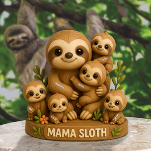Personalized Gifts For Mom Plaque Mama Sloth 06natn150425 - Shaped Plaques - GoDuckee