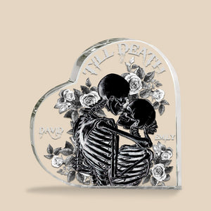 Till Death-Personalized Acrylic Plaque-Gift For Couple- Skull Couple Acrylic Plaque - Decorative Plaques - GoDuckee