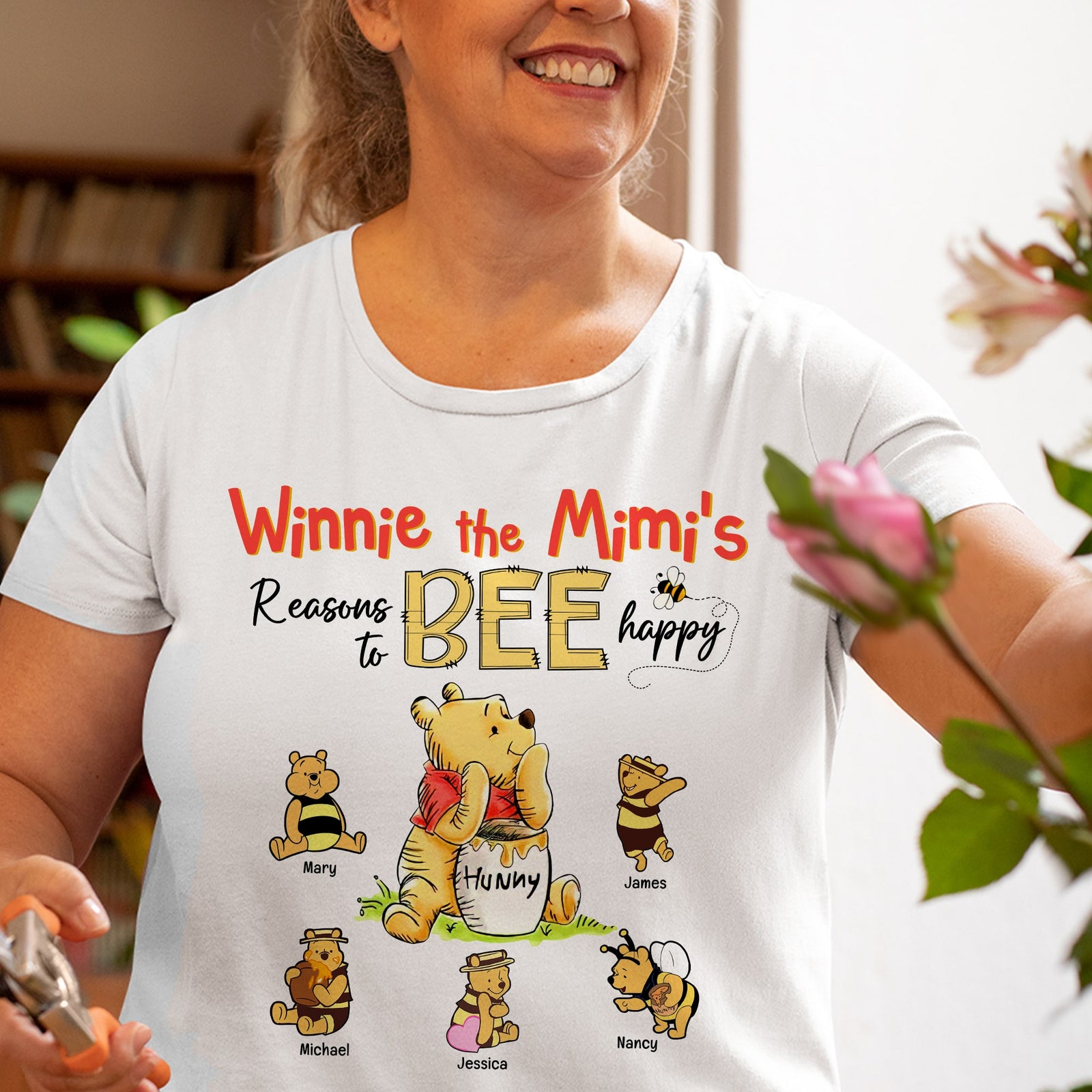 Personalized Gifts For Grandma Shirt Reasons To Bee Happy 02htqn270324 - 2D Shirts - GoDuckee
