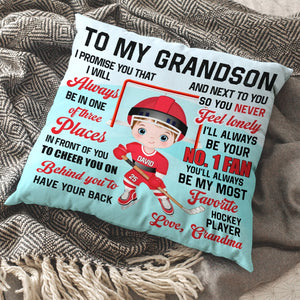 I'll Always Be Your No.1 Fan Personalized Square Pillow, Gift For Ice Hockey Lover, Gift For Son/Grandson - Pillow - GoDuckee