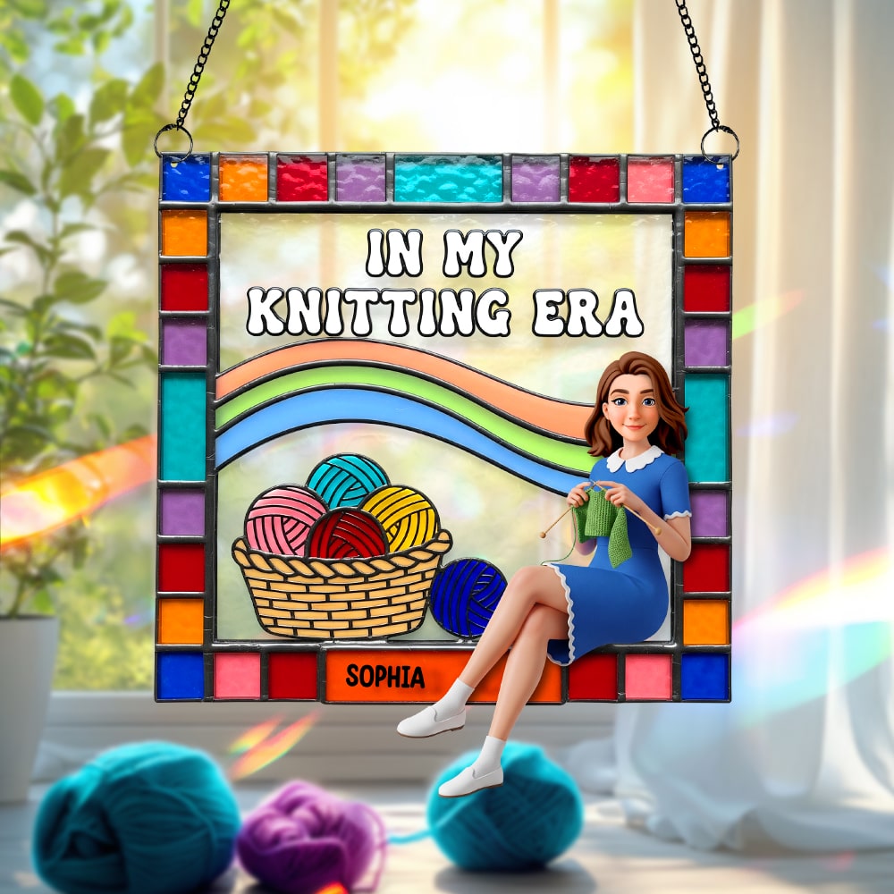 Personalized Gifts For Knitting Lovers Suncatcher Ornament 04ohtn080825 - Ornament - GoDuckee
