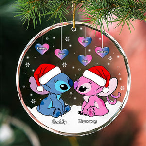 Personalized Gifts For Family Christmas Ornament 04xqmh051024 Cartoon Characters Kissing - Ornament - GoDuckee