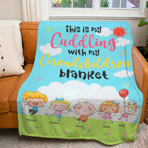 This Is My Cuddling With My Grandchildren Blanket- Personalized Blanket- Gift For Grandma- Grandma Blanket - Blanket - GoDuckee