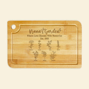 Nana's Garden Where Love Blooms With Memories-Personalized Engraved Cutting Board-02htqn271223 - Home Decor - GoDuckee