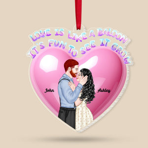 Love Is Like Balloon- Personalized Acrylic Ornament-Couple Gift- Couple Ornament - Ornament - GoDuckee